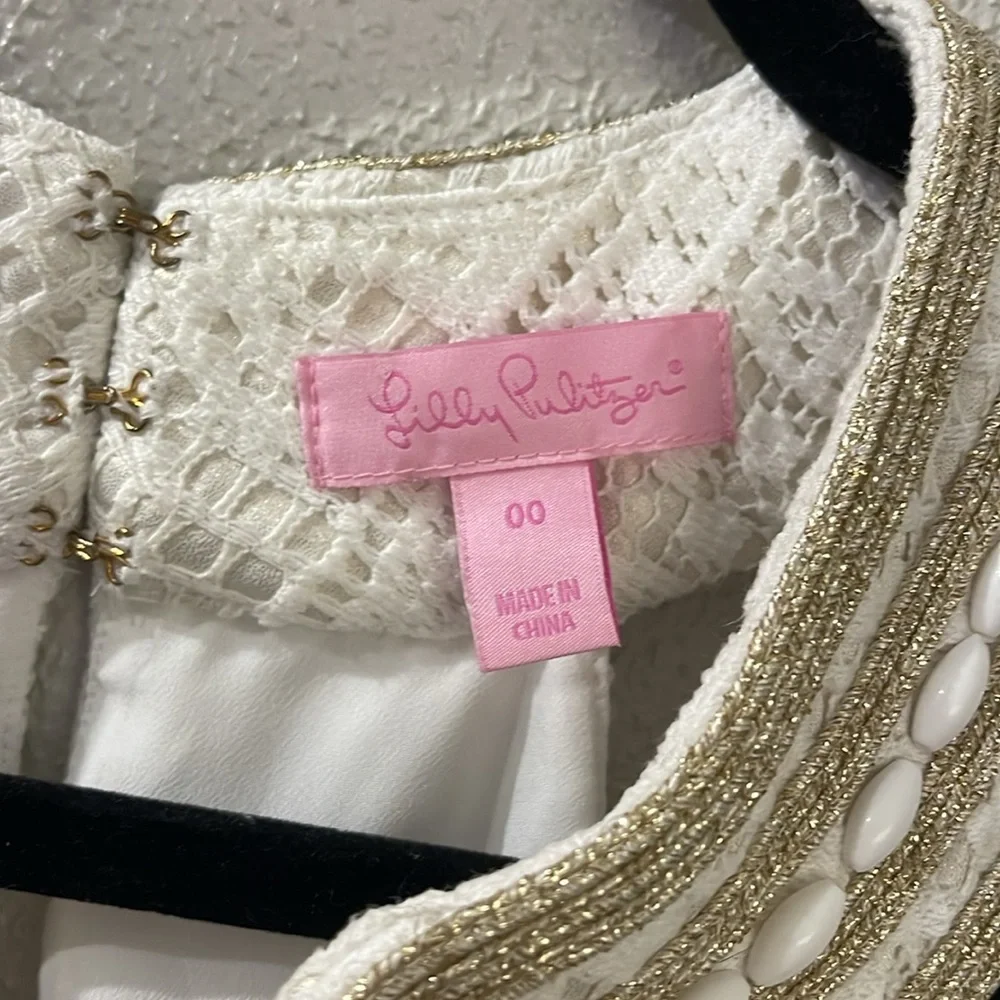 Lilly Pulitzer Calera Jungle Lace Beaded Dress Size 00 - Picture 7 of 10